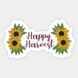 Happy Harvest Sunflower Sticker